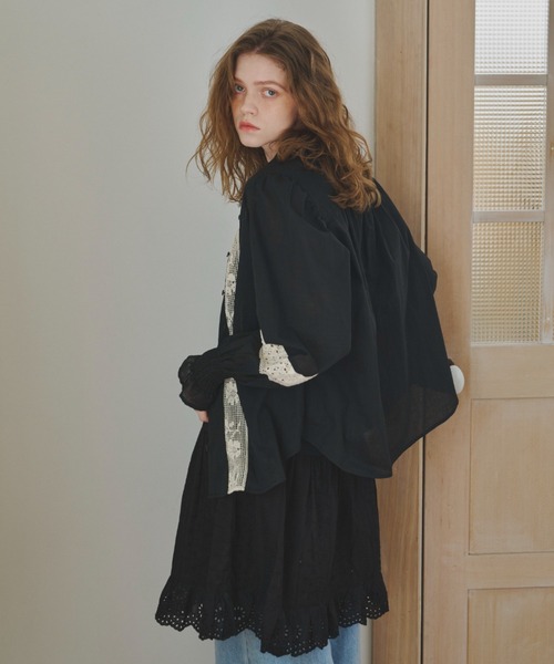 idem（イデム）の「bohemian cotton lace blouse／コットンレースブラウス（シャツ/ブラウス・レディース・ブラック/ホワイト・FREE）」の18枚目の写真