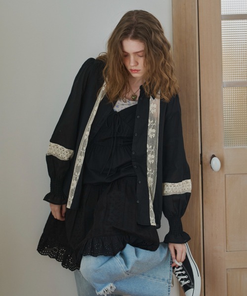 idem（イデム）の「bohemian cotton lace blouse／コットンレースブラウス（シャツ/ブラウス・レディース・ブラック/ホワイト・FREE）」の19枚目の写真