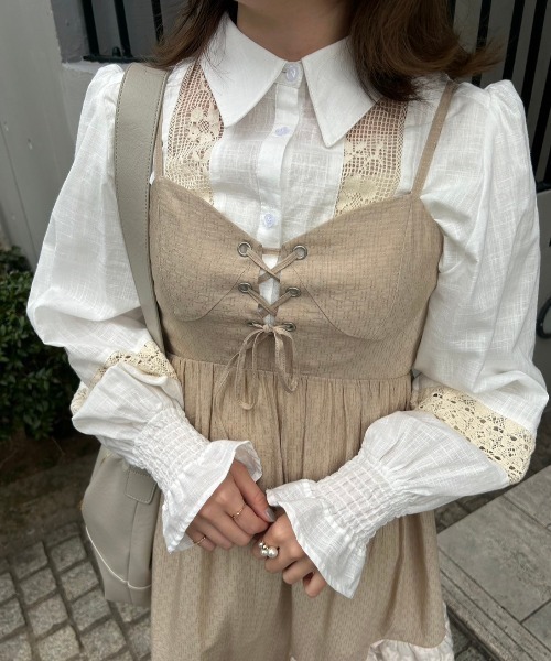 idem（イデム）の「bohemian cotton lace blouse／コットンレースブラウス（シャツ/ブラウス・レディース・ブラック/ホワイト・FREE）」の10枚目の写真