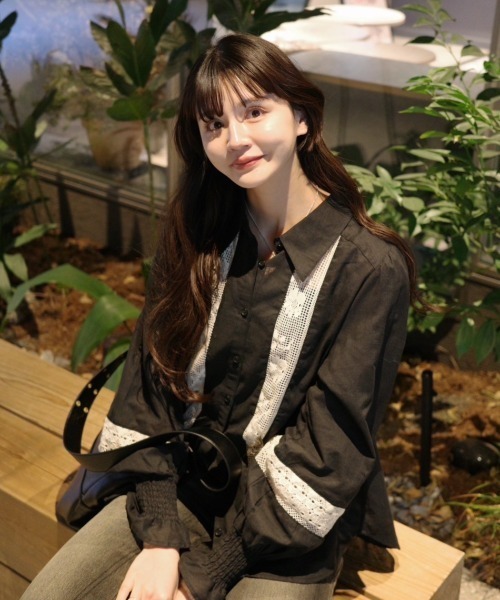 idem（イデム）の「bohemian cotton lace blouse／コットンレースブラウス（シャツ/ブラウス・レディース・ブラック/ホワイト・FREE）」の12枚目の写真