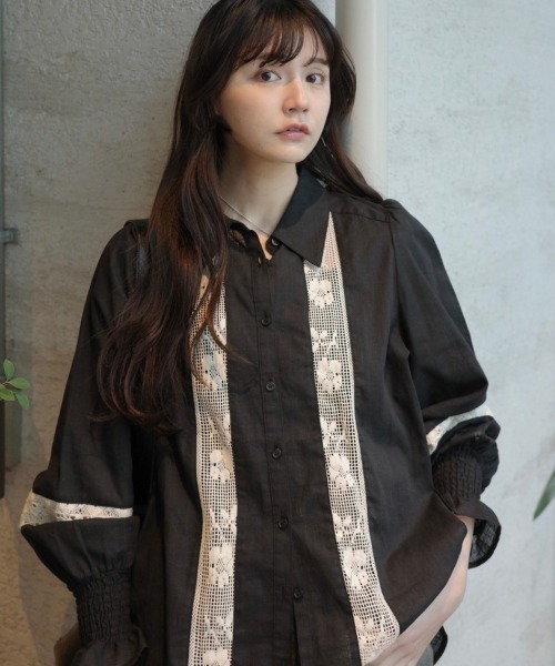 idem（イデム）の「bohemian cotton lace blouse／コットンレースブラウス（シャツ/ブラウス・レディース・ブラック/ホワイト・FREE）」の14枚目の写真