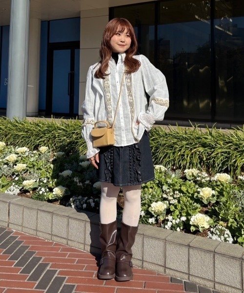idem（イデム）の「bohemian cotton lace blouse／コットンレースブラウス（シャツ/ブラウス・レディース・ブラック/ホワイト・FREE）」の8枚目の写真