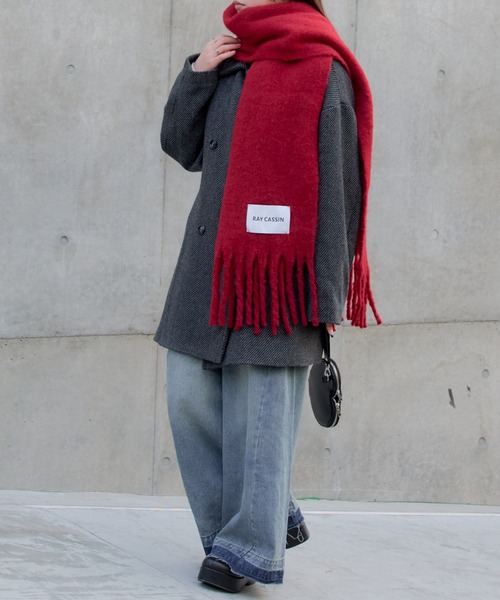 RAY CASSIN(レイカズン)の「デカネームマフラー(マフラー・レディース・レッド・FREE)」の7枚目の写真