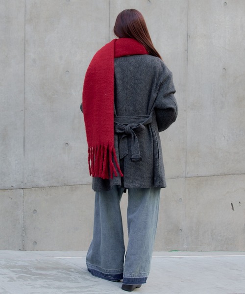 RAY CASSIN(レイカズン)の「デカネームマフラー(マフラー・レディース・レッド・FREE)」の8枚目の写真