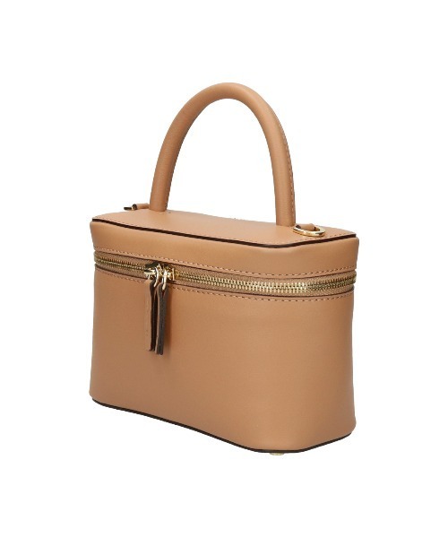 LORISTELLA(ロリステッラ)の「【LORISTELLA】スクエアシェイプレザーハンドバッグ(Q56507)(ハンドバッグ・レディース・ダークベージュ/アイボリー・ALL)」の3枚目の写真