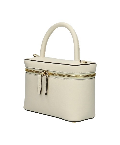 LORISTELLA(ロリステッラ)の「【LORISTELLA】スクエアシェイプレザーハンドバッグ(Q56507)(ハンドバッグ・レディース・ダークベージュ/アイボリー・ALL)」の6枚目の写真