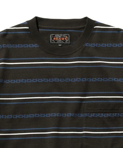 BEAMS PLUS（ビームスプラス）の「ジャカード ストライプ ポケット Tシャツ（Tシャツ/カットソー・メンズ・オリーブ/ブラウン/ベージュ・L/M/XL/S）」の10枚目の写真