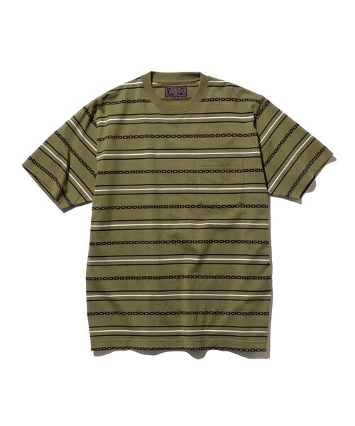 BEAMS PLUS（ビームスプラス）の「ジャカード ストライプ ポケット Tシャツ（Tシャツ/カットソー・メンズ・オリーブ/ブラウン/ベージュ・L/M/XL/S）」の19枚目の写真