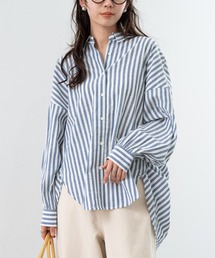 【refinedworks】 ストライプ が 好印象な タック ブラウス !
