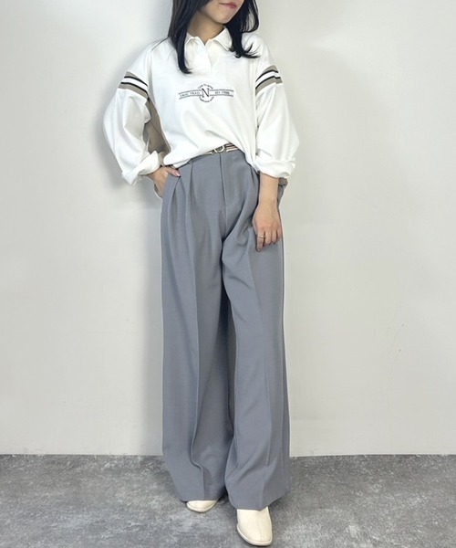 NICOLE CLUB(ニコル クラブ)の「ストレッチタックパンツ(その他パンツ・レディース・ライトグリーン/グレー・MEDIUM)」の13枚目の写真