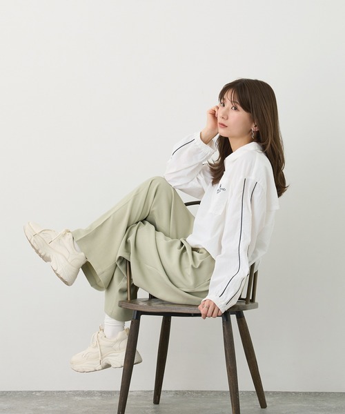 NICOLE CLUB(ニコル クラブ)の「ストレッチタックパンツ(その他パンツ・レディース・ライトグリーン/グレー・MEDIUM)」の15枚目の写真
