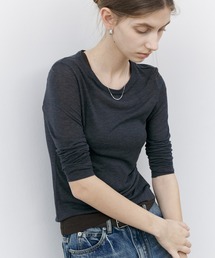 OLD TIMES（オールドタイムズ）の「【tageechita】シアーラウンドネック フィットロングTシャツ（Tシャツ/カットソー）」