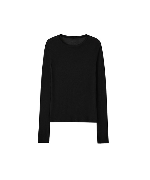 tageechita(タジチタ)の「【tageechita】シアーラウンドネック フィットロングTシャツ(Tシャツ/カットソー・レディース・ブラック/ネイビー・S/M/L)」の3枚目の写真