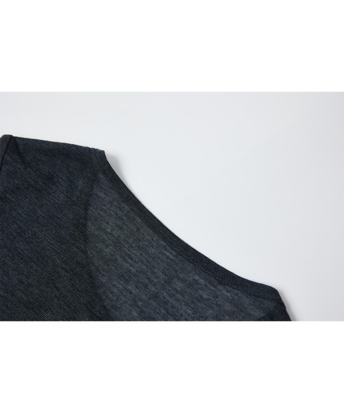 tageechita(タジチタ)の「【tageechita】シアーラウンドネック フィットロングTシャツ(Tシャツ/カットソー・レディース・ブラック/ネイビー・S/M/L)」の6枚目の写真