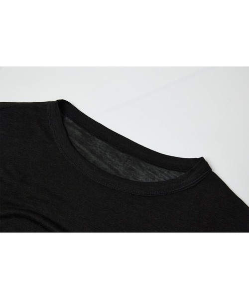 tageechita(タジチタ)の「【tageechita】シアーラウンドネック フィットロングTシャツ(Tシャツ/カットソー・レディース・ブラック/ネイビー・S/M/L)」の9枚目の写真