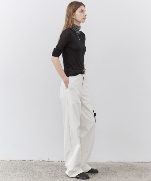 tageechita(タジチタ)の「【tageechita】シアーラウンドネック フィットロングTシャツ(Tシャツ/カットソー・レディース・ブラック/ネイビー・S/M/L)」の16枚目の写真