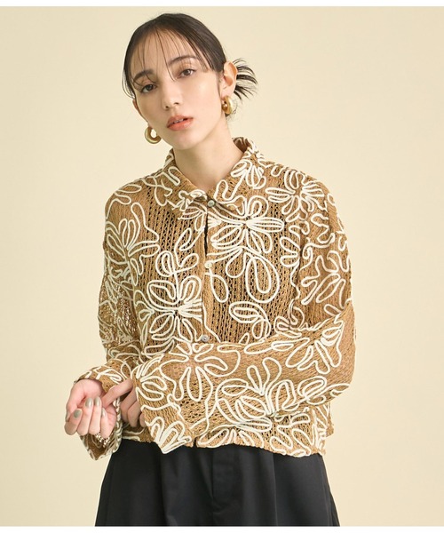 セール】フラワーコード刺繍 ワイドスリーブ シャツ（シャツ/ブラウス