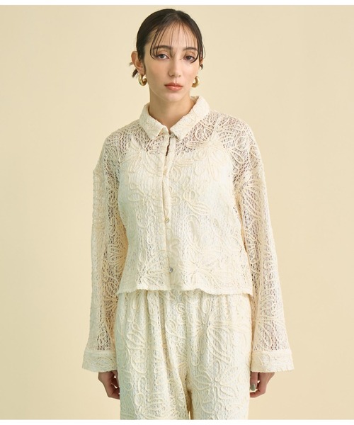 Settimissimo（セッティミッシモ）の「フラワーコード刺繍 ワイドスリーブ シャツ（シャツ/ブラウス・レディース・ブラウン/アイボリー・FREE）」の3枚目の写真