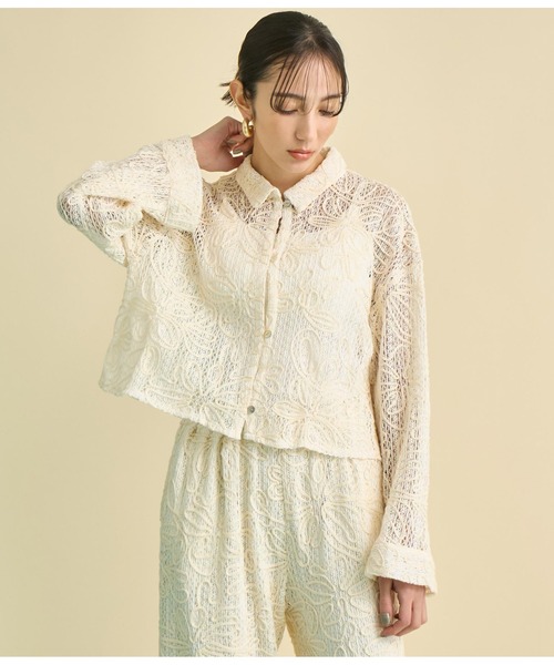 Settimissimo（セッティミッシモ）の「フラワーコード刺繍 ワイドスリーブ シャツ（シャツ/ブラウス・レディース・ブラウン/アイボリー・FREE）」の4枚目の写真