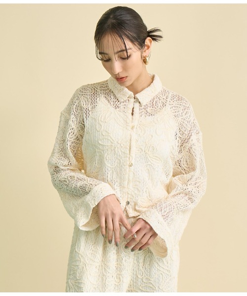 Settimissimo（セッティミッシモ）の「フラワーコード刺繍 ワイドスリーブ シャツ（シャツ/ブラウス・レディース・ブラウン/アイボリー・FREE）」の5枚目の写真