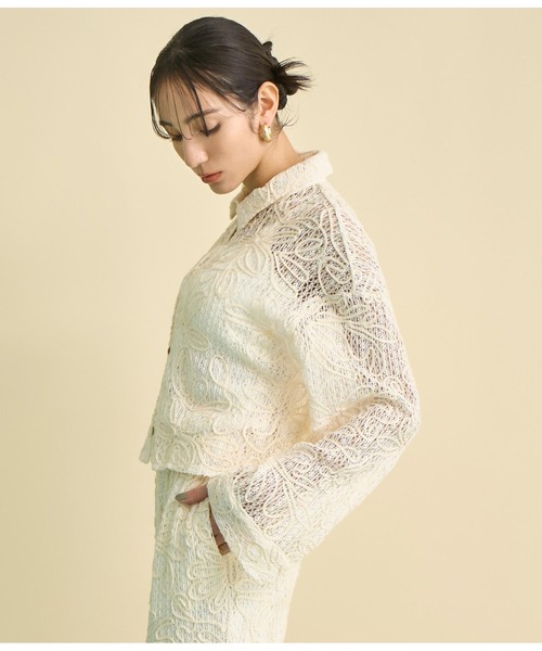 Settimissimo（セッティミッシモ）の「フラワーコード刺繍 ワイドスリーブ シャツ（シャツ/ブラウス・レディース・ブラウン/アイボリー・FREE）」の6枚目の写真