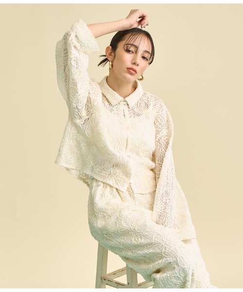 Settimissimo（セッティミッシモ）の「フラワーコード刺繍 ワイドスリーブ シャツ（シャツ/ブラウス・レディース・ブラウン/アイボリー・FREE）」の8枚目の写真