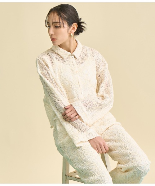 Settimissimo（セッティミッシモ）の「フラワーコード刺繍 ワイドスリーブ シャツ（シャツ/ブラウス・レディース・ブラウン/アイボリー・FREE）」の9枚目の写真