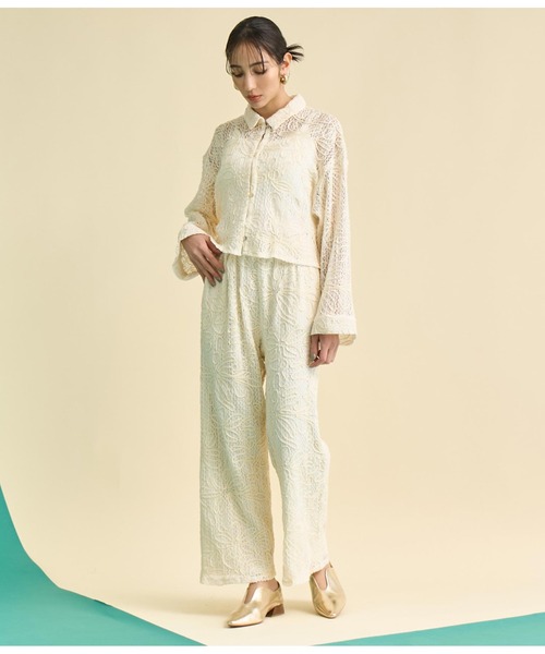 Settimissimo（セッティミッシモ）の「フラワーコード刺繍 ワイドスリーブ シャツ（シャツ/ブラウス・レディース・ブラウン/アイボリー・FREE）」の11枚目の写真