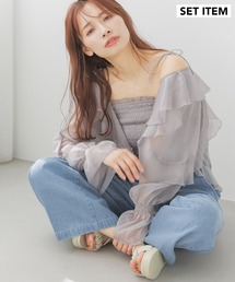 mysty woman | ラッフルブラウスキャミSET　320391(シャツ/ブラウス)