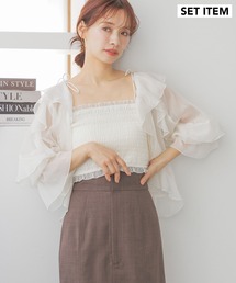 mysty woman | ［追加1］ラッフルブラウスキャミSET　320391(シャツ/ブラウス)