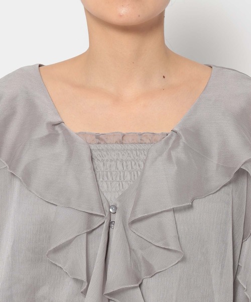 mysty woman（ミスティウーマン）の「［追加1］ラッフルブラウスキャミSET　320391（シャツ/ブラウス・レディース・ブラック/グレー/アイボリー/ブラウン・FREE）」の14枚目の写真