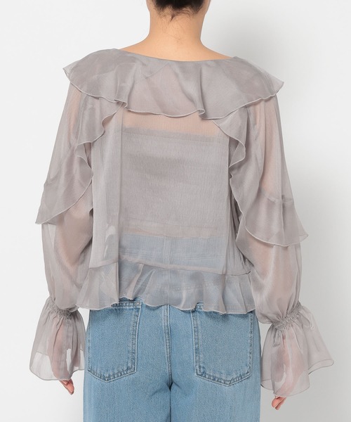 mysty woman（ミスティウーマン）の「［追加1］ラッフルブラウスキャミSET　320391（シャツ/ブラウス・レディース・ブラック/グレー/アイボリー/ブラウン・FREE）」の12枚目の写真