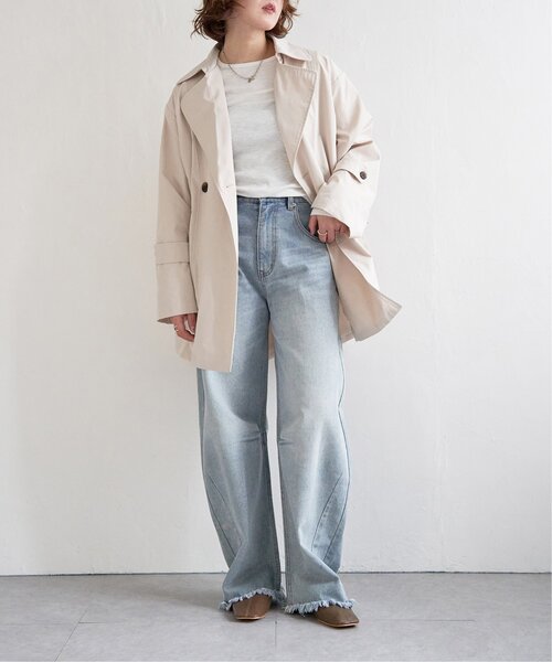 notch.（ノッチ）の「Aラインミドルトレンチコート（トレンチコート・レディース・ベージュ/ブラック/アイボリー・M）」の6枚目の写真