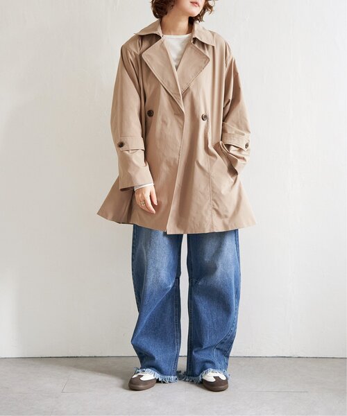 notch.（ノッチ）の「Aラインミドルトレンチコート（トレンチコート・レディース・ベージュ/ブラック/アイボリー・M）」の18枚目の写真