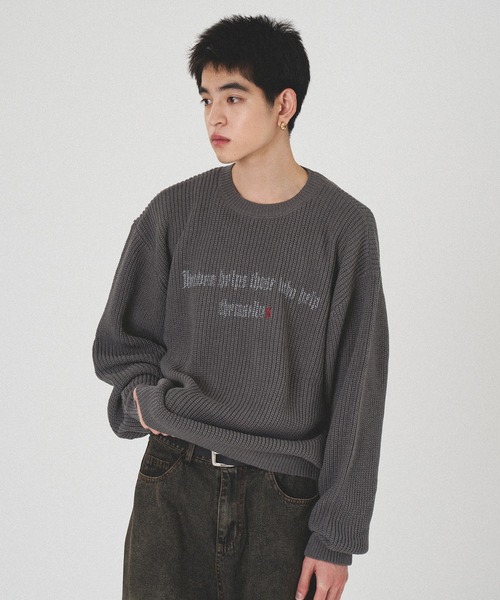 kutir(クティール)の「SPRAY FRONT DESIGN KNIT/スプレーフロントデザインニット(ニット/セーター・メンズ・チャコールグレー/ブラック/グレイッシュベージュ・MEDIUM/LARGE)」の20枚目の写真
