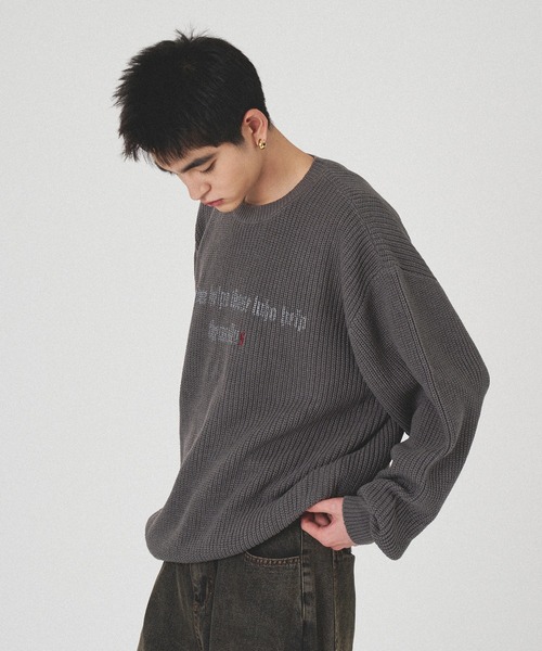 kutir(クティール)の「SPRAY FRONT DESIGN KNIT/スプレーフロントデザインニット(ニット/セーター・メンズ・チャコールグレー/ブラック/グレイッシュベージュ・MEDIUM/LARGE)」の21枚目の写真