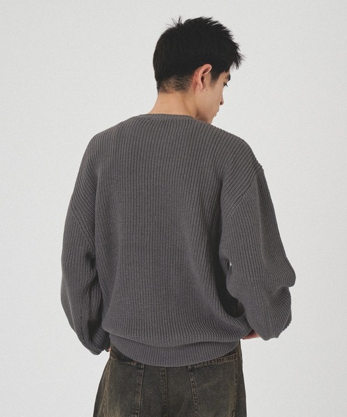 kutir(クティール)の「SPRAY FRONT DESIGN KNIT/スプレーフロントデザインニット(ニット/セーター・メンズ・チャコールグレー/ブラック/グレイッシュベージュ・MEDIUM/LARGE)」の22枚目の写真