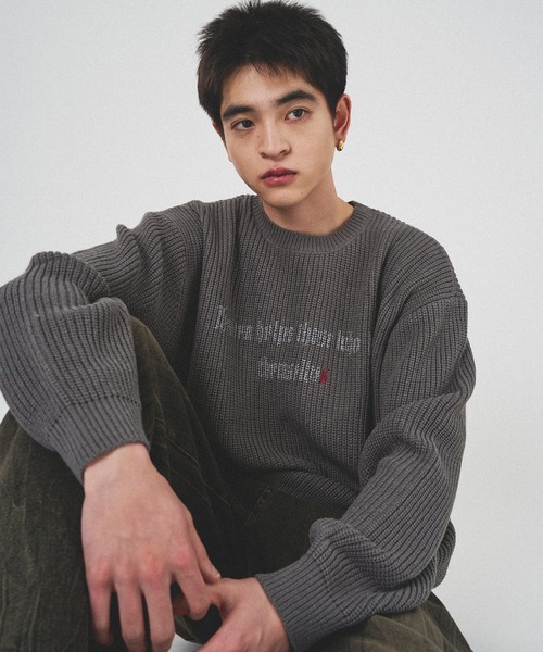 kutir(クティール)の「SPRAY FRONT DESIGN KNIT/スプレーフロントデザインニット(ニット/セーター・メンズ・チャコールグレー/ブラック/グレイッシュベージュ・MEDIUM/LARGE)」の18枚目の写真