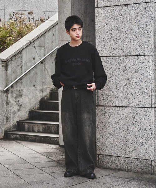 kutir(クティール)の「SPRAY FRONT DESIGN KNIT/スプレーフロントデザインニット(ニット/セーター・メンズ・チャコールグレー/ブラック/グレイッシュベージュ・MEDIUM/LARGE)」の13枚目の写真