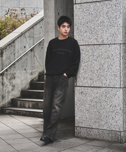 kutir(クティール)の「SPRAY FRONT DESIGN KNIT/スプレーフロントデザインニット(ニット/セーター・メンズ・チャコールグレー/ブラック/グレイッシュベージュ・MEDIUM/LARGE)」の14枚目の写真