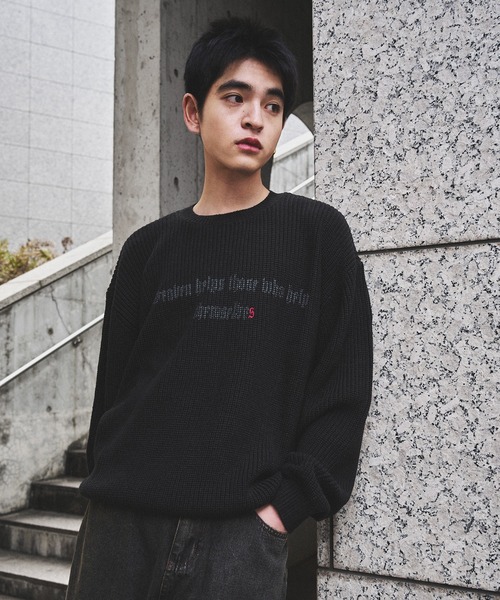 kutir(クティール)の「SPRAY FRONT DESIGN KNIT/スプレーフロントデザインニット(ニット/セーター・メンズ・チャコールグレー/ブラック/グレイッシュベージュ・MEDIUM/LARGE)」の12枚目の写真
