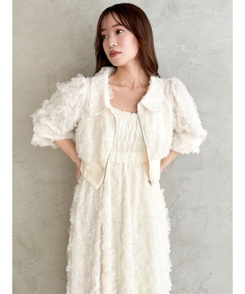 dazzlin（ダズリン）の「エアリーレースシャーリングワンピース（ワンピース・レディース・ブルー/オフホワイト・SMALL/MEDIUM）」の16枚目の写真