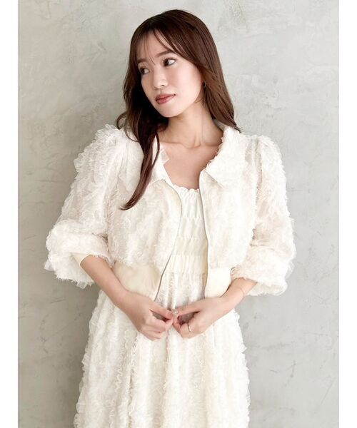 dazzlin（ダズリン）の「エアリーレースシャーリングワンピース（ワンピース・レディース・ブルー/オフホワイト・SMALL/MEDIUM）」の18枚目の写真