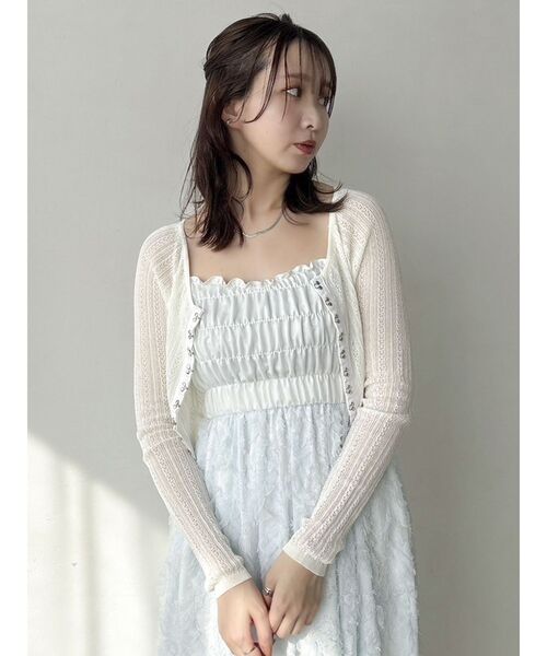 dazzlin（ダズリン）の「エアリーレースシャーリングワンピース（ワンピース・レディース・ブルー/オフホワイト・SMALL/MEDIUM）」の20枚目の写真