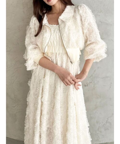 dazzlin（ダズリン）の「エアリーレースシャーリングワンピース（ワンピース・レディース・ブルー/オフホワイト・SMALL/MEDIUM）」の11枚目の写真