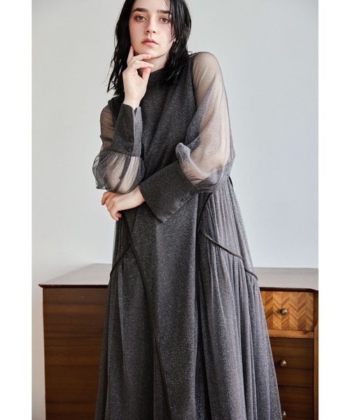 セール】ラメチュールAラインドレス マタニティ 妊婦 結婚式 二次会