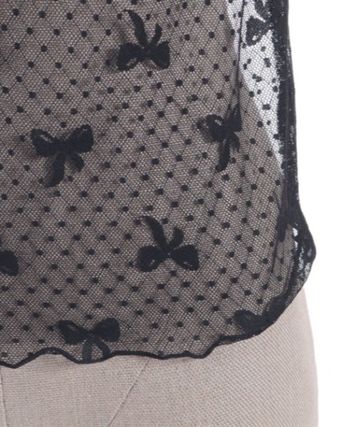 axes femme POETIQUE（アクシーズファムポエティック）の「２ＷＡＹリボンチュールプルオーバー（Tシャツ/カットソー・レディース・ブラック/キナリ・MEDIUM）」の8枚目の写真