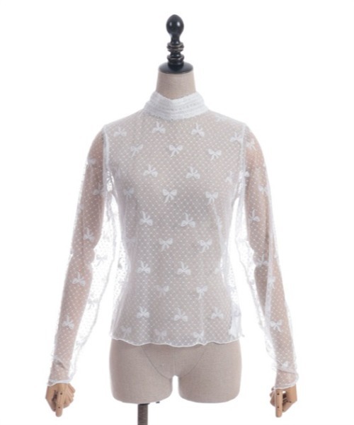 axes femme POETIQUE（アクシーズファムポエティック）の「２ＷＡＹリボンチュールプルオーバー（Tシャツ/カットソー・レディース・ブラック/キナリ・MEDIUM）」の14枚目の写真