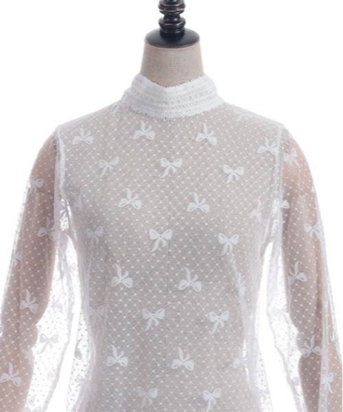 axes femme POETIQUE（アクシーズファムポエティック）の「２ＷＡＹリボンチュールプルオーバー（Tシャツ/カットソー・レディース・ブラック/キナリ・MEDIUM）」の17枚目の写真