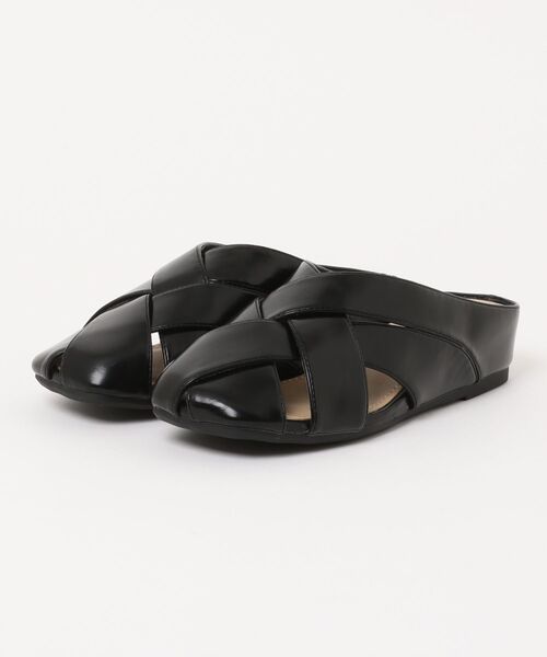 shoes365(シューズスリーシックスファイヴ)の「【shoes 365】クロスオープントゥミュール (SS)(スリッポン・レディース・ブラック/オフホワイト・23.0cm/25.0cm/24.5cm/24.0cm/23.5cm/22.5cm)」の15枚目の写真